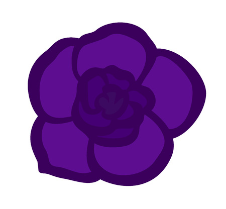 Vector illustration, flat purple Achimenes flower isolated on white backgroundのイラスト素材