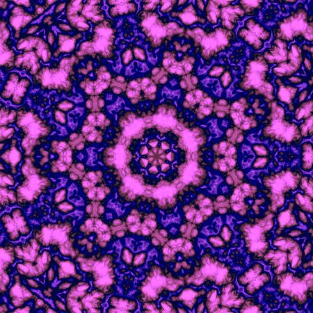 Digital illustration, geometric abstract seamless pattern with 3d relief effect. Pink, purple and black colorsの写真素材
