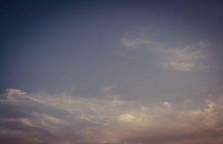Beautiful dark sky with few clouds on sunset evening