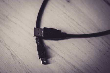 Black old adapter usb to mini usb for pc with wireの写真素材