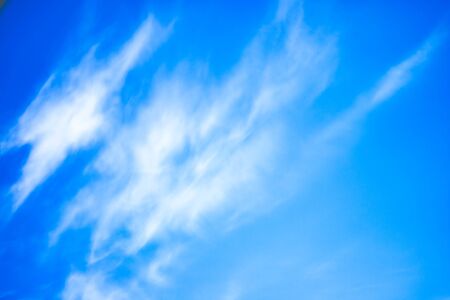 Beautiful blue sky with few clouds on bright  sunny day
