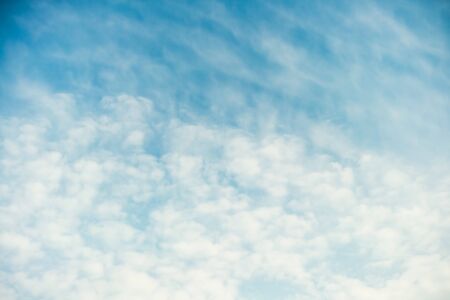 Beautiful blue sky with few clouds on bright  sunny day