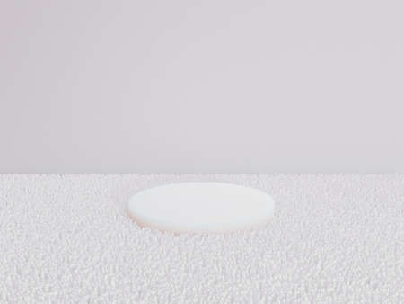 Scene with podium for mock up presentation in white color and minimalism style with copy space, 3d render abstract background designの写真素材