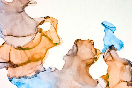 Abstract color background, hand drawn alcohol painting, liquid ink techniqueの写真素材