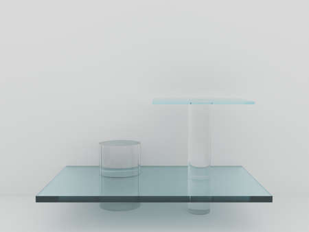 Scene with podium for mock up presentation in white color and minimalism style with copy space, 3d render abstract background designの写真素材