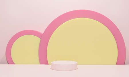 Scene with podium for mock up presentation in minimalism style with copy space, 3d render abstract background designの写真素材