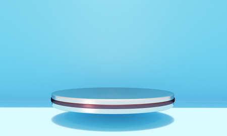 Scene with podium for mock up presentation in minimalism style with copy space, 3d render abstract...