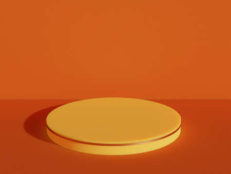 Scene with podium for mock up presentation in minimalism style with copy space, 3d render abstract...
