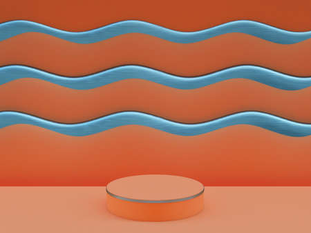 Scene with podium for mock up presentation in minimalism style with copy space, 3d render abstract background designの写真素材