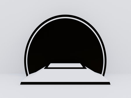 Scene with podium for mock up presentation in minimalism style with copy space, 3d render abstract background designの写真素材