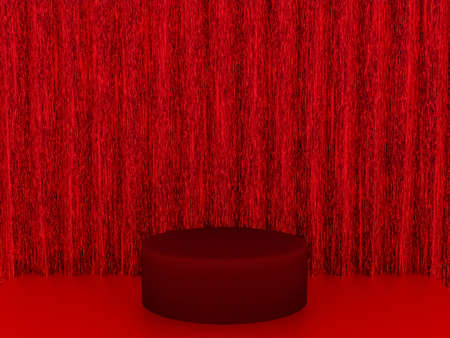 Scene with red color podium for mock up presentation in minimalism style with copy space, 3d render abstract background designの写真素材