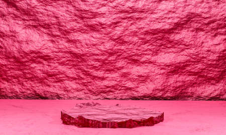 Scene with pink color podium for mock up presentation in minimalism style with copy space, 3d render abstract background designの写真素材