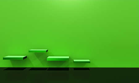 Scene with green color podium for mock up presentation in minimalism style with copy space, 3d render abstract background designの写真素材