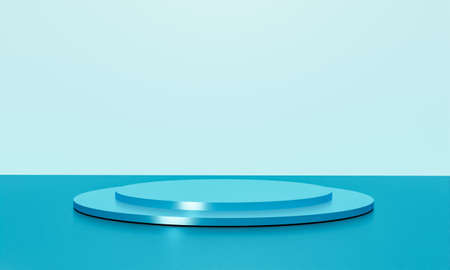 Scene with elegant shiny podium for mock up presentation in minimalism style with copy space, 3d render abstract background designの写真素材