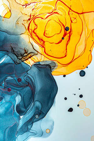 Abstract color background, hand drawn alcohol painting, liquid ink technique