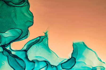 Abstract color background, hand drawn alcohol painting, liquid ink techniqueの写真素材