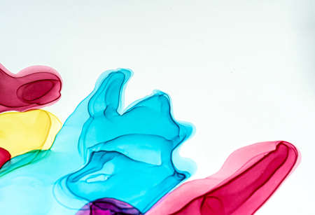 Abstract color background, hand drawn alcohol painting, liquid ink techniqueの写真素材