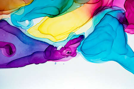 Abstract color background, hand drawn alcohol painting, liquid ink technique