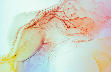 Abstract color background, hand drawn alcohol painting, liquid ink techniqueの写真素材