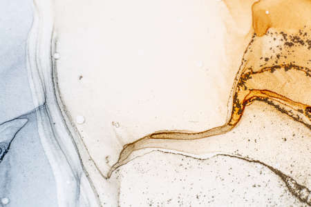 Abstract bright color fluid background, hand drawn alcohol painting. Liquid ink technique texture...