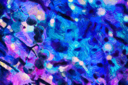 Oil painting - blue berries. Modern digital art, impressionism technique. Imitation of Vincent van...