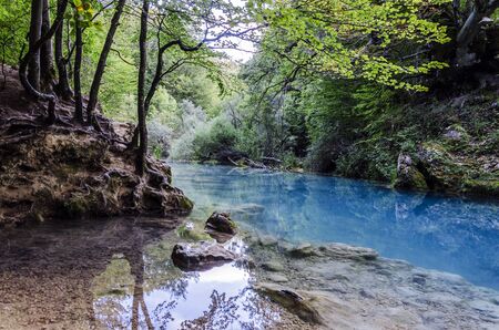 Beautiful river deep in to the Navarra's mountain in Spain.の写真素材