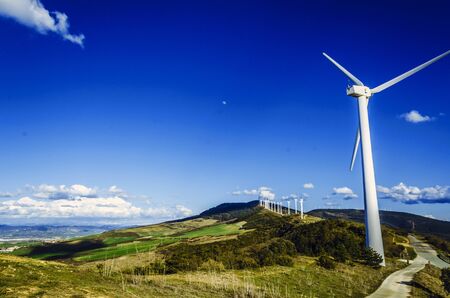 Green energy high in the mountainの写真素材