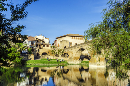 Very beautiful ancient bridge in Spain village.のeditorial素材