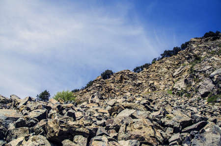 Great picture at the fallen rocks from the hill. Very beautiful and detailed photography with clean sky background for texture use and many manipolations. The picture is takken in Spain, Navarra's region.の写真素材