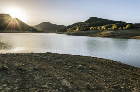 One beautiful morning on the lake in NavarrÐ°の写真素材