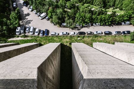 Beautiful river into the Pyrenees mountains with cristal clear water.の写真素材