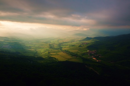 Beautiful view over the mountains of Navarra in Spain