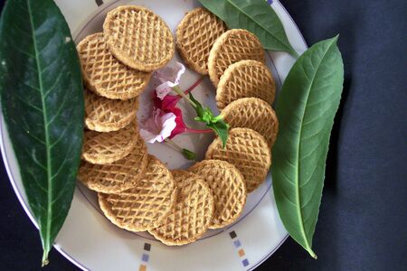 oatmeal cookies in plateの写真素材