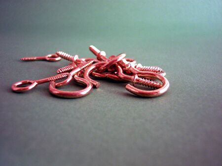 group of hook screwsの写真素材