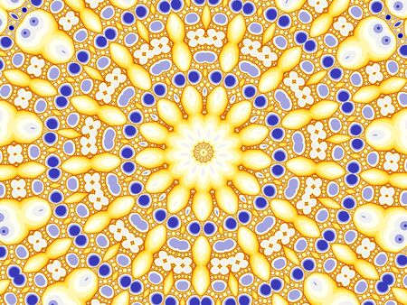 flower-like yellow and blue pattern