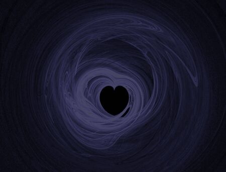 blue heart fractalの写真素材