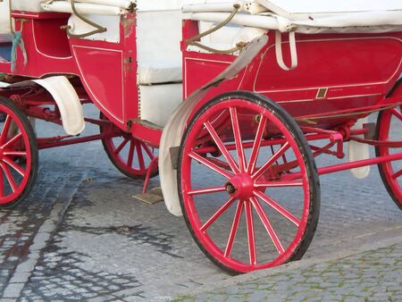 red horse carriageの写真素材