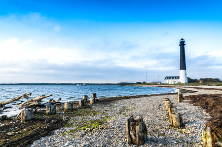 View of the Sorve Lighthouse in Saaremaa, Estoniaの写真素材