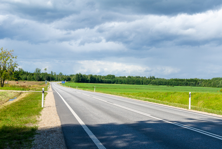 A road through the countrysideの写真素材