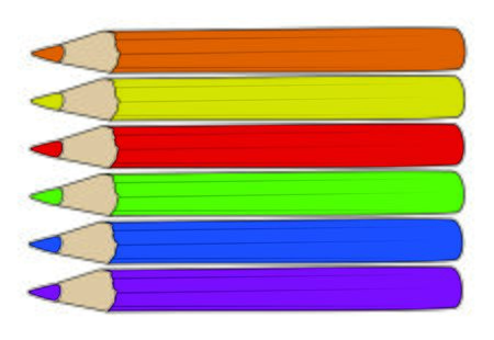 vector of a collection of colored pencils arranged in a row isolated on a white backgroundのイラスト素材
