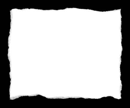 Torn Paper square shape isolated on a black backgroundの写真素材