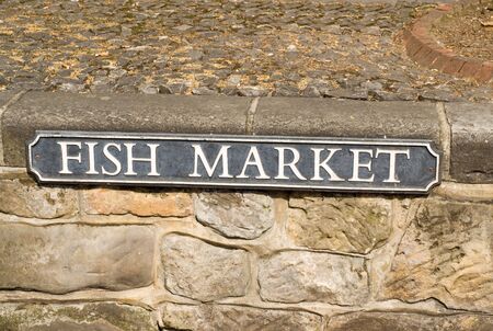 Fish market signの写真素材