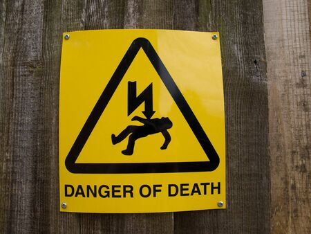 Danger of death signの写真素材