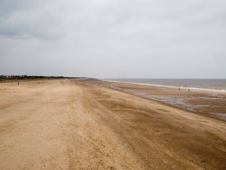 a view of a coastline at an English beachの写真素材