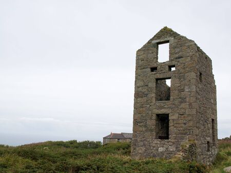 Old ruined and abandoned tin mine in Cornwallの写真素材