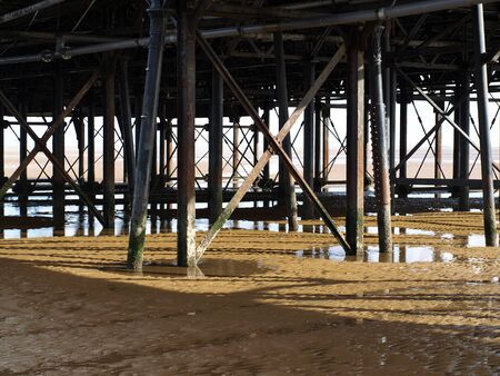 Steel girders holding up a pierの写真素材
