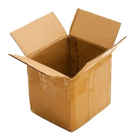 Empty cardbord box isolated on white background