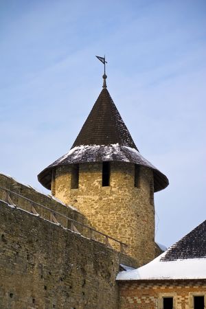 The tower of Hotin castle, Ukraineの写真素材