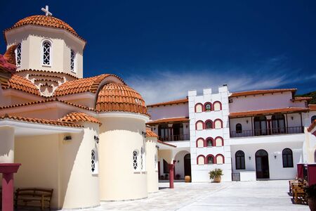 orthodox monastery in Spili, Crete, Greeceの写真素材