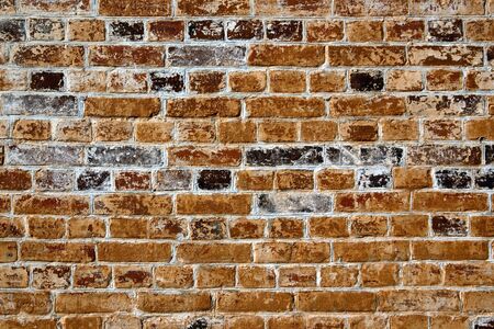 Vibrant color old red brick wall. Texture.の写真素材